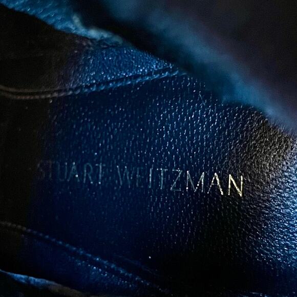 Stuart Weitzman Sock Bootie Black Gold Metallic Knit 6.5 - Picture 9 of 13